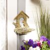 Accent Plus Wall-Mounted House Design Cast Iron Bird Feeder