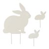 Accent Plus Rabbit Family White Metal Garden Stake Set