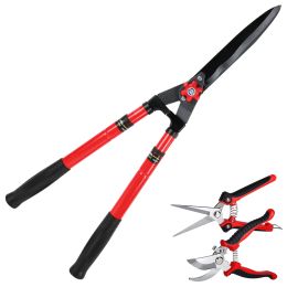 Gardtech Extendable Hedge Trimmer Gardening Shears Set 3PCS - Telescope Hedge Shears;  Mini Garden Shear Pruner Garden Scissors 2pcs - Great for Trimm