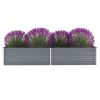 vidaXL Garden Raised Bed Galvanized Steel 94.5"x31.5"x17.7" Gray