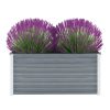 vidaXL Garden Raised Bed Galvanized Steel 39.4"x15.7"x17.7" Gray