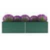 vidaXL Garden Raised Bed Galvanized Steel 126"x31.5"x31.3" Green