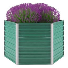 vidaXL Garden Raised Bed Galvanized Steel 50.8"x50.8"x31.3" Green