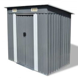 vidaXL Garden Shed Gray Metal 74.8"x48.8"x71.3"