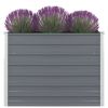 vidaXL Raised Garden Bed 39.4"x39.4"x30.3" Galvanized Steel Gray