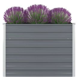 vidaXL Raised Garden Bed 39.4"x39.4"x30.3" Galvanized Steel Gray