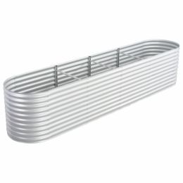 vidaXL Garden Raised Bed 157.5"x31.5"x31.9" Galvanized Steel Silver