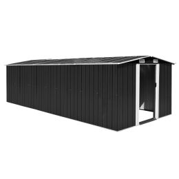 vidaXL Garden Shed 101.2"x228.3"x71.3" Metal Anthracite