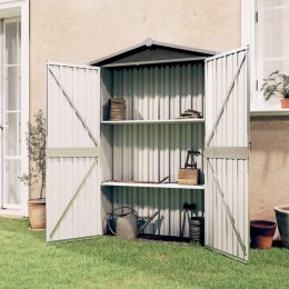 vidaXL Garden Shed Anthracite 42.3"x18.1"x72" Galvanized Steel