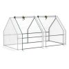 6' x 3' x 3' Portable Mini Greenhouse;  Outdoor Garden with Large Zipper Doors and Water/UV PE Cover;  White