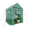 Mini Walk-in Greenhouse Indoor Outdoor -2 Tier 8 Shelves- Portable Plant Gardening Greenhouse (56L x 56W x 76H Inches); Grow Plant Herbs Flowers Hot H