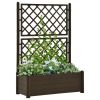 vidaXL Garden Planter with Trellis 39.4"x16.9"x55.9" PP Mocha