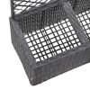 vidaXL Trellis Raised Bed with 2 Pots 22.8"x11.8"x42.1" Poly Rattan Black