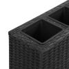 vidaXL Garden Raised Bed with 4 Pots 31.5"x8.7"x31.1" Poly Rattan Black