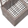 vidaXL Trellis Raised Bed with 2 Pots 22.8"x11.8"x42.1" Poly Rattan Brown