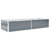 vidaXL Garden Raised Bed Galvanized Steel 94.5"x31.5"x17.7" Gray