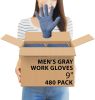 Cotton Work Gloves with Elastic Knit Wrist Pack of 24 Gloves 10 Oz Garden Gloves 10" Size Blue Gray Color Washable Reusable Gloves for Painter Mechani