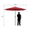 Free shipping 9FT Central Umbrella Waterproof Folding Sunshade for Garden, Backyard, Pool and Deck, Wine Red YJ