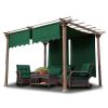 2pcs 15.5x4Ft Pergola Canopy Replacement Cover Green