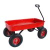 Outdoor Wagon All Terrain Pulling w/Wood Railing Air Tires Children Kid Garden