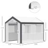 10' L x 7' W x 7' H Outdoor Walk-In Tunnel Greenhouse Garden Warm Hot House with Roll Up Windows;  Zippered Door;  & Weather Cover