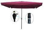 10 x 6.5ft Rectangular Patio Outdoor Market Table Umbrellas with Crank and Push Button Tilt for Garden Pool Shade Swimming Pool Market RT