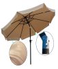 10 ft Patio Umbrella Market Table Round Umbrella Outdoor Garden with Crank and Push Button Tilt for Garden Deck Backyard Pool Shade Outside RT