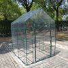 Outdoor 56&quot; W x 56&quot; D x 76&quot H Green House Walk-in Plant Gardening Greenhouse With 2 Tiers 8 Shelves(Transparent Cover)