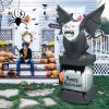 8.2 Feet Halloween Inflatable Gravestone with Gargoyle Yard Decoration and LED Lights