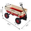 Outdoor Wagon All Terrain Pulling w/Wood Railing Air Tires Children Kid Garden