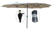 15x9Ft Double-Sided Patio Umbrella Outdoor Market Table Garden Extra Large Waterproof Twin Umbrellas with Crank and Wind Vents for Garden Deck Backyar