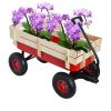 Outdoor Wagon All Terrain Pulling w/Wood Railing Air Tires Children Kid Garden