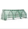 Portable Tunnel Greenhouse Outdoor Garden Mini Hot House with Zipper Doors & Water/UV Cover 9' L x 3' W x 3' H