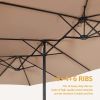 15 FT Outdoor Umbrella Double-Sided Patio Market Umbrella with Base, Crank, 100% Polyester Canopy