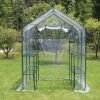 Outdoor 56&quot; W x 56&quot; D x 76&quot H Green House Walk-in Plant Gardening Greenhouse With 2 Tiers 8 Shelves(Transparent Cover)