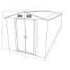 vidaXL Garden Shed 101.2" x 192.5" x 71.3" Metal Green