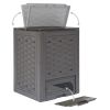 vidaXL Garden Composter Brown 23.6"x23.6"x32.7" 79.3gal Plastic Rattan