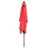 10x6.5ft Aluminum Patio Umbrella w/ 20 LEDs Red