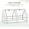 6' x 3' x 3' Portable Mini Greenhouse;  Outdoor Garden with Large Zipper Doors and Water/UV PE Cover;  White