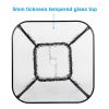 Outdoor Dining Table Square Toughened Glass Table Yard Garden Glass Table