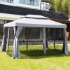 SR Gazebo for Patios Outdoor Gazebo with Mosquito Netting and Curtains Outdoor Privacy Screen for Deck Backyard