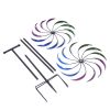 The Original Rainbow Wind Spinner;  Decorative Lawn Ornament Wind Mill; Tri-Colored Kinetic Garden Spinner -Outdoor Yard Lawn & Garden Rainbow windmil