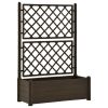 vidaXL Garden Planter with Trellis 39.4"x16.9"x55.9" PP Mocha