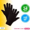 Brown Jersey Gloves 9.5' Size; Pack of 24 Cotton Work Gloves with Elastic Knit Wrist; Polyester Breathable Gloves for Men and Women; Industrial Gloves