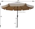 10 ft Patio Umbrella Market Table Round Umbrella Outdoor Garden with Crank and Push Button Tilt for Garden Deck Backyard Pool Shade Outside RT