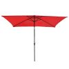 10x6.5ft Aluminum Patio Umbrella w/ 20 LEDs Red