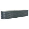 vidaXL Garden Raised Bed 157.5"x31.5"x31.9" Galvanized Steel Gray