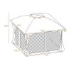 U_STYLE 9.8 Ft. W x 11.8 Ft. D Patio Outdoor Gazebo; Double Roof Soft Canopy Garden Backyard Gazebo with Mosquito Netting Suitable for Lawn; Garden; B