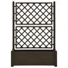 vidaXL Garden Planter with Trellis 39.4"x16.9"x55.9" PP Mocha