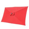 10x6.5ft Aluminum Patio Umbrella w/ 20 LEDs Red